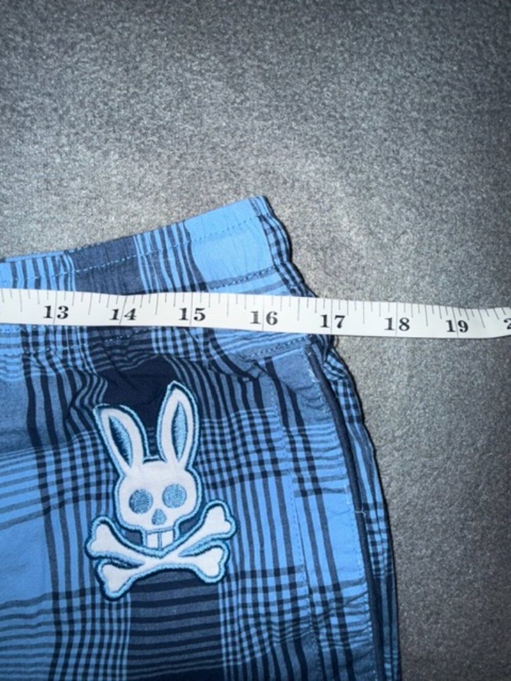 Psycho Bunny Men's Pajama Jounge Pants Blue Plaid Cotton Size XL - Picture 4 of 6